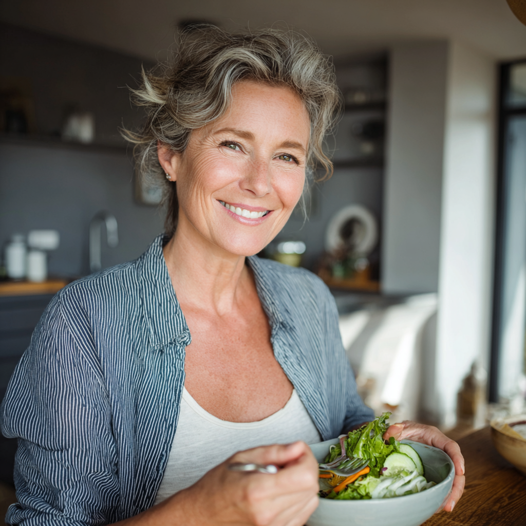 Активни хора на европейска външност на възраст 25-40 години, които правят упражнения и се хранят здравословно